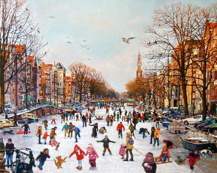 Schaatsen op de Prinsengracht