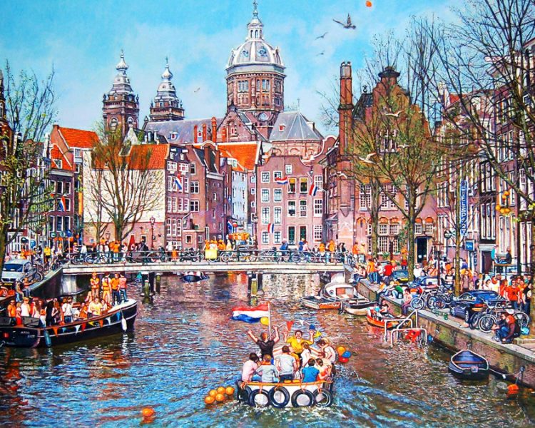 Koninginnedag Oudezijds Kolk Amsterdam
