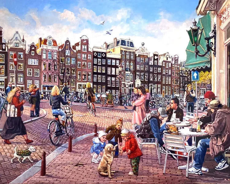 ansichtkaart-Een zonnige dag in de Jordaan-anne-knaup.jpg